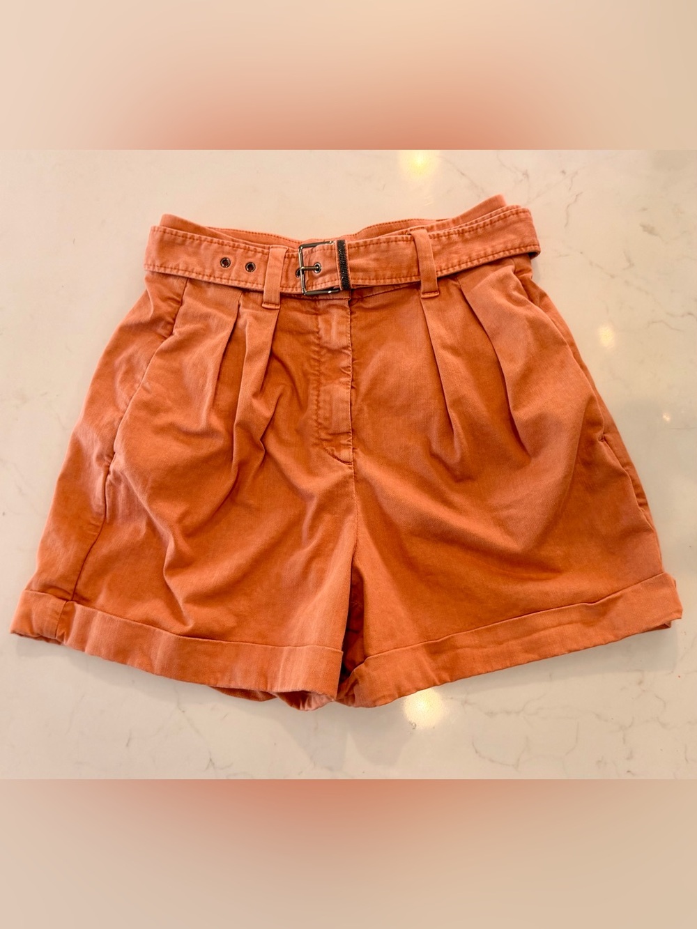 Brunello Cucinelli Women's Canyon Dyed Belted Denim Shorts. Size 40EU/Size 4US - Picture 5 of 14